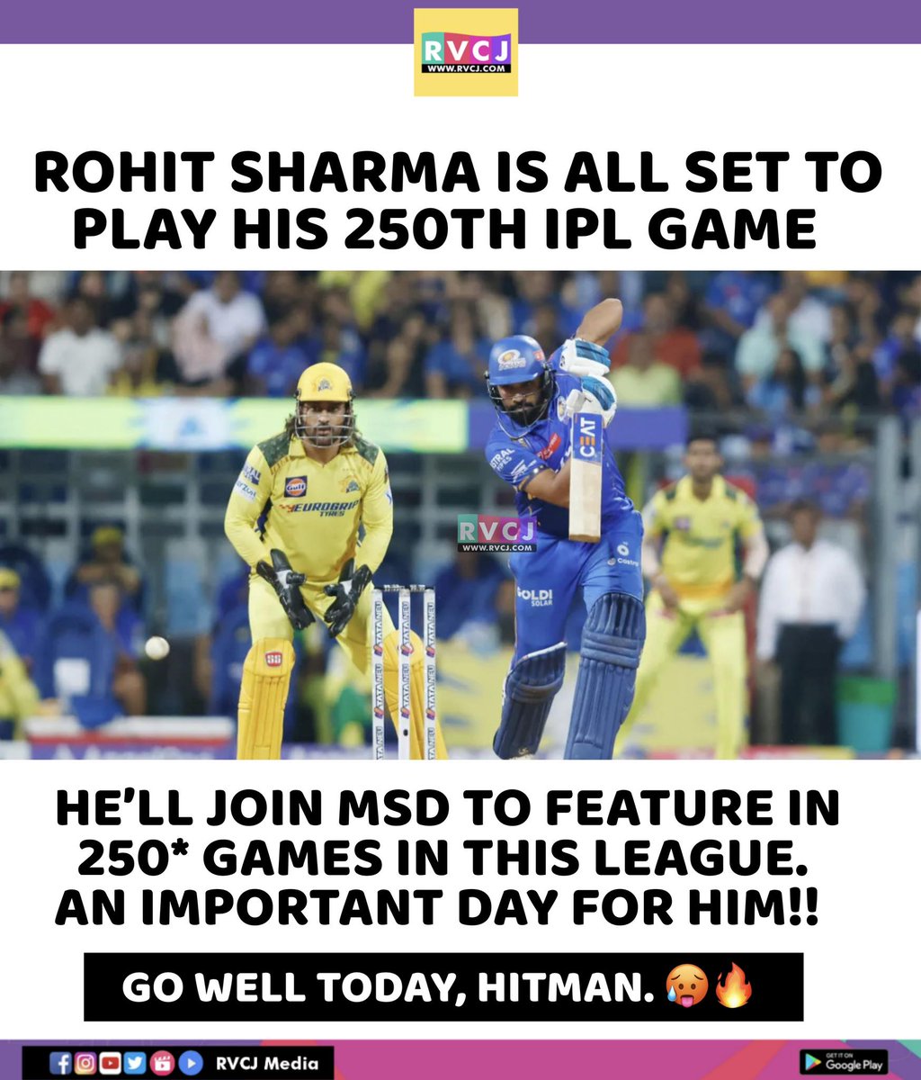 250th IPL Game for Rohit Sharma