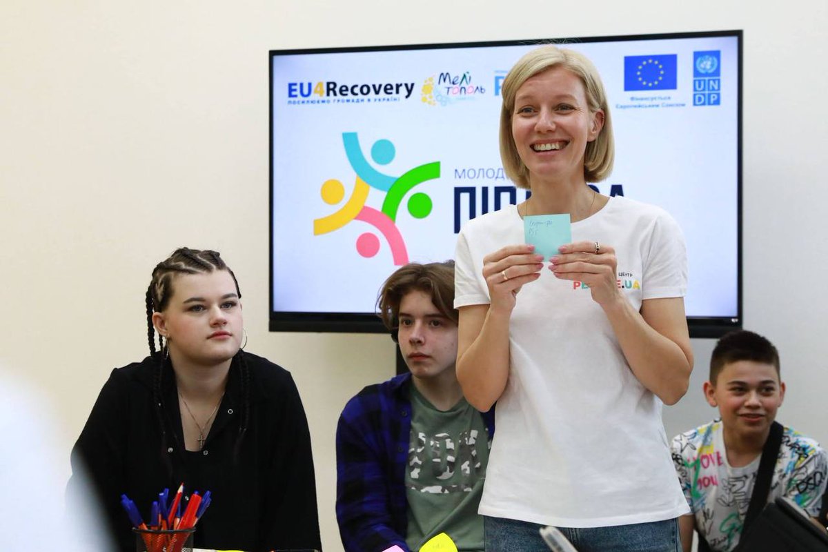 We opened a youth center in #Zaporizhzhia. Together with @UNDPUkraine , with financial support from the 🇪🇺 EU under the EU4Recovery project and thanks to the People. ua NGO, we have implemented a project for all young people in Zaporizhzhia region. We unite youths for the 🇺🇦