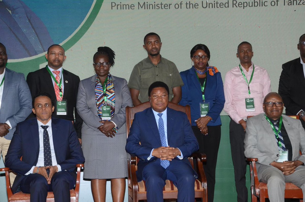 Representatives of the financial sector in group photo with Prime Minister during the official opening of a three-day 10th AAPC in Dodoma. #TBA represented by our Executive Director, Ms. Tuse M. Joune

#forbankers