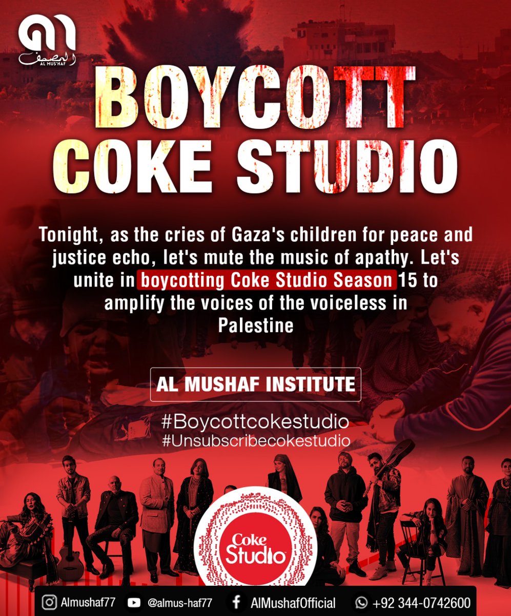 ProYousaf's tweet photo. We must do what we can 
#boycott #cokestudio #SaveGaza https://t.co/vxi00tzvxK