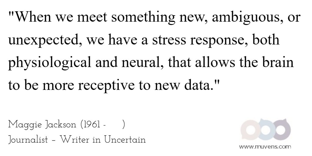 eccos año 9 día 76 'Cuando nos encontramos con algo nuevo, ambiguo o inesperado, tenemos una respuesta de estrés, tanto fisiológica como neuronal, que permite al cerebro ser más receptivo a los nuevos datos.'