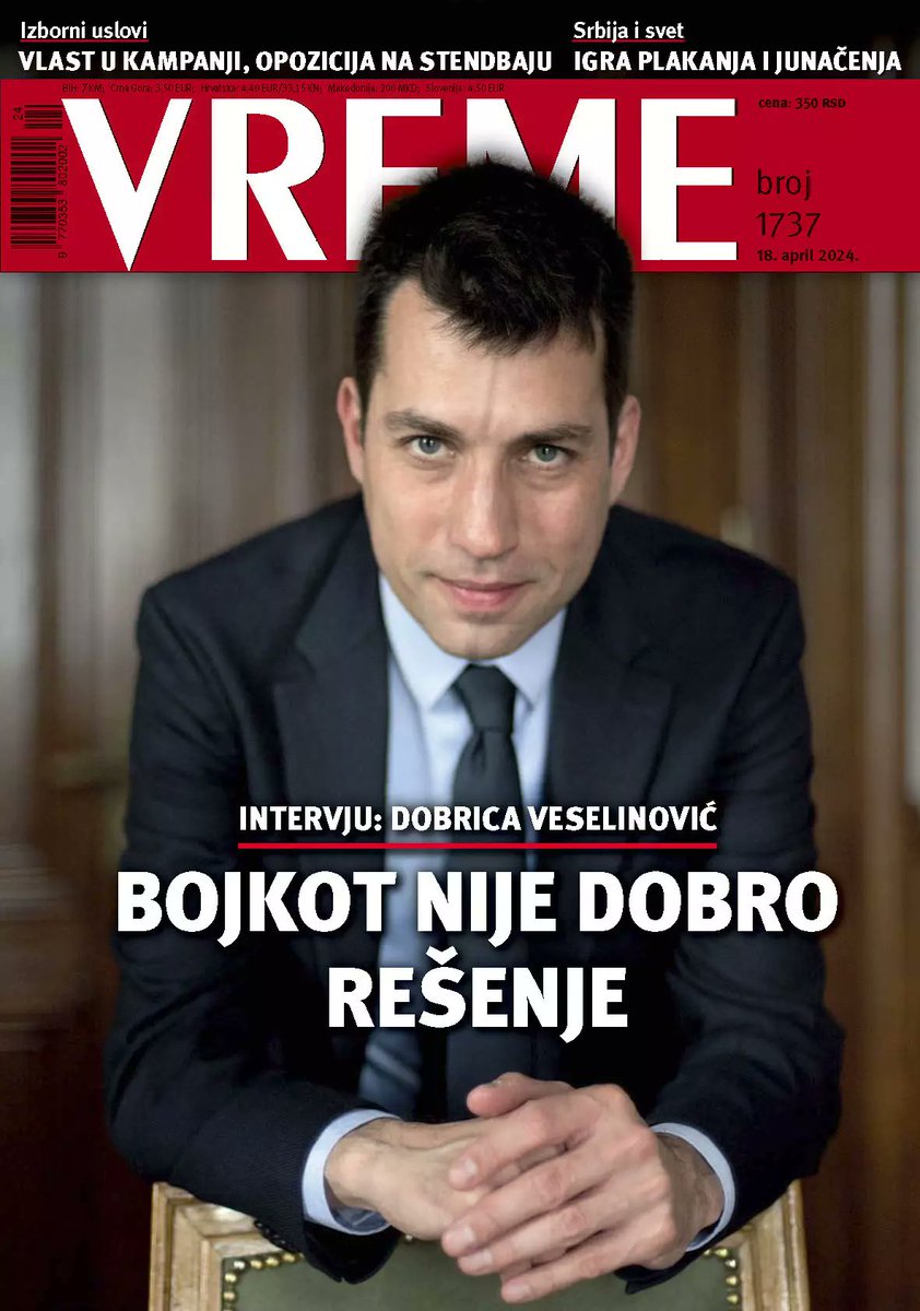 U novom broju @NedeljnikVreme govorio sam o izazovima sa kojima se suočava opozicija i planovima koje #ZelenoLeviFront ⚡ @nedavimobgd ima u narednom periodu. 🌿 vreme.com/vreme/bojkot-n…