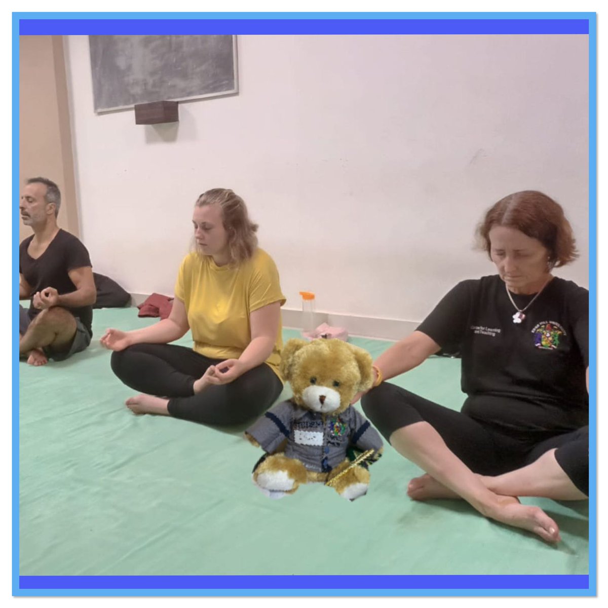 So this morning I am with my mentor learning how to do Yoga. I understand that it is important for student nurses to take care of themselves. So do you think that Stan is doing well? @NursingTimes #SNTABear