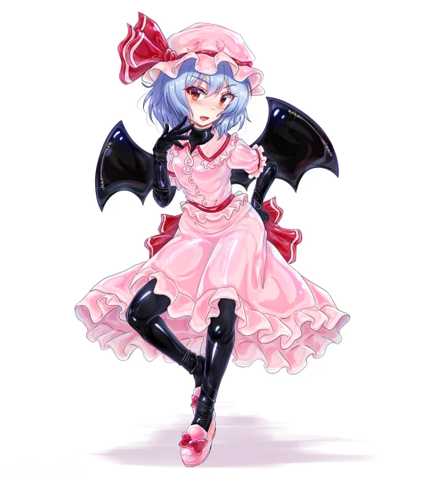 FANBOXでラバーレミリアのPSD公開しましたおまけで黒ラバー差分と白ラバー差分が付いてます 