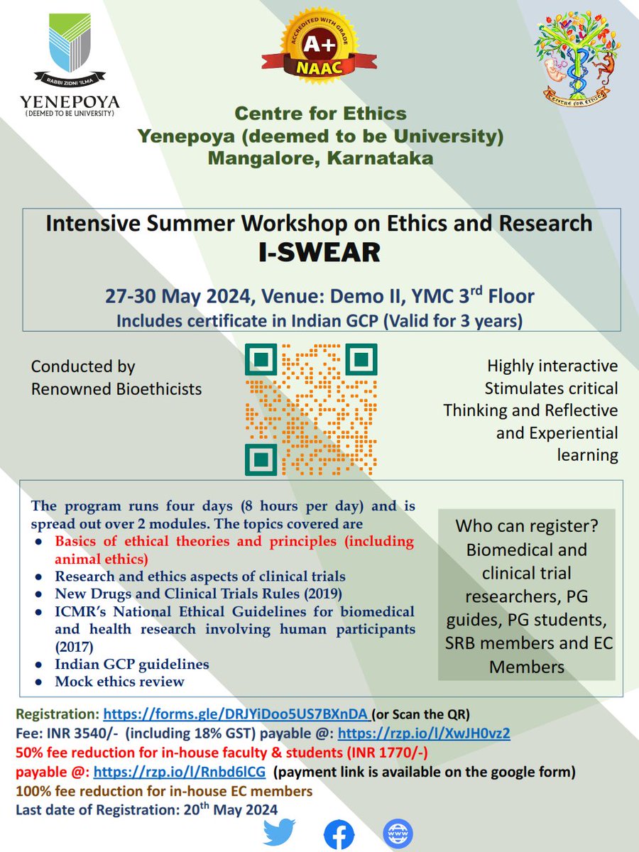 We are conducting our yearly summer workshop I-SWEAR from 27 to 30 May 2024