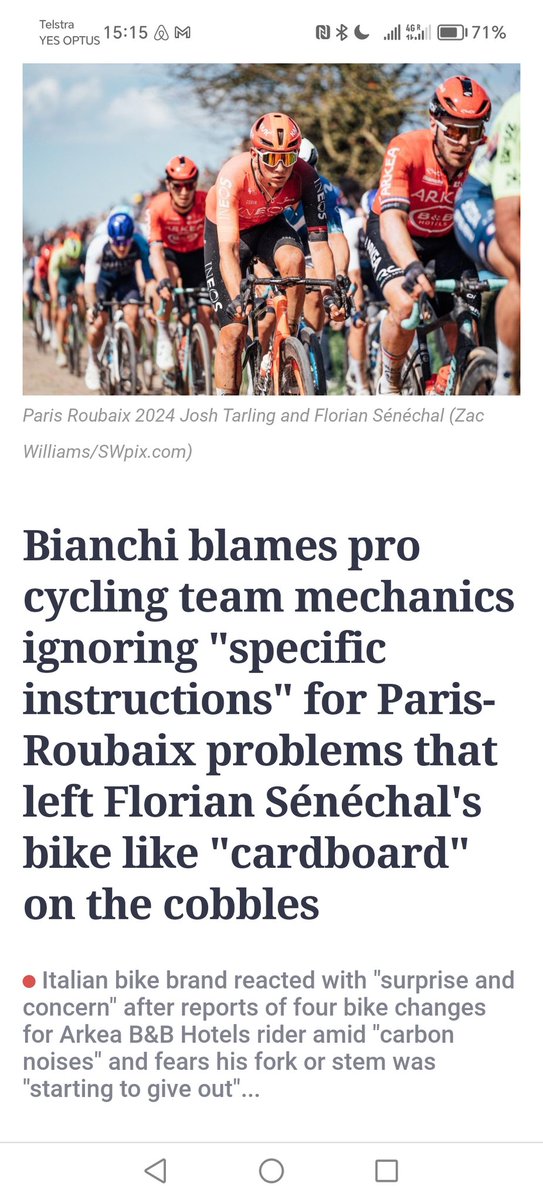 I'm amazed teams/riders get away with slagging off their sponsors so readily. Is it not in their contract not to say their bike is a piece of Italian junk?