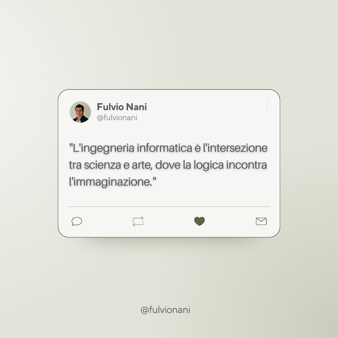 fulvio_nani's tweet image. Tuffati nell&apos;affascinante mondo dell&apos;ingegneria informatica con Fulvio Nani come guida. Scopri come questo campo dinamico unisce principi scientifici e immaginazione creativa per creare innovazioni rivoluzionarie.

#fulvionani #IngegneriaInformatica #innovazionetecnologica
