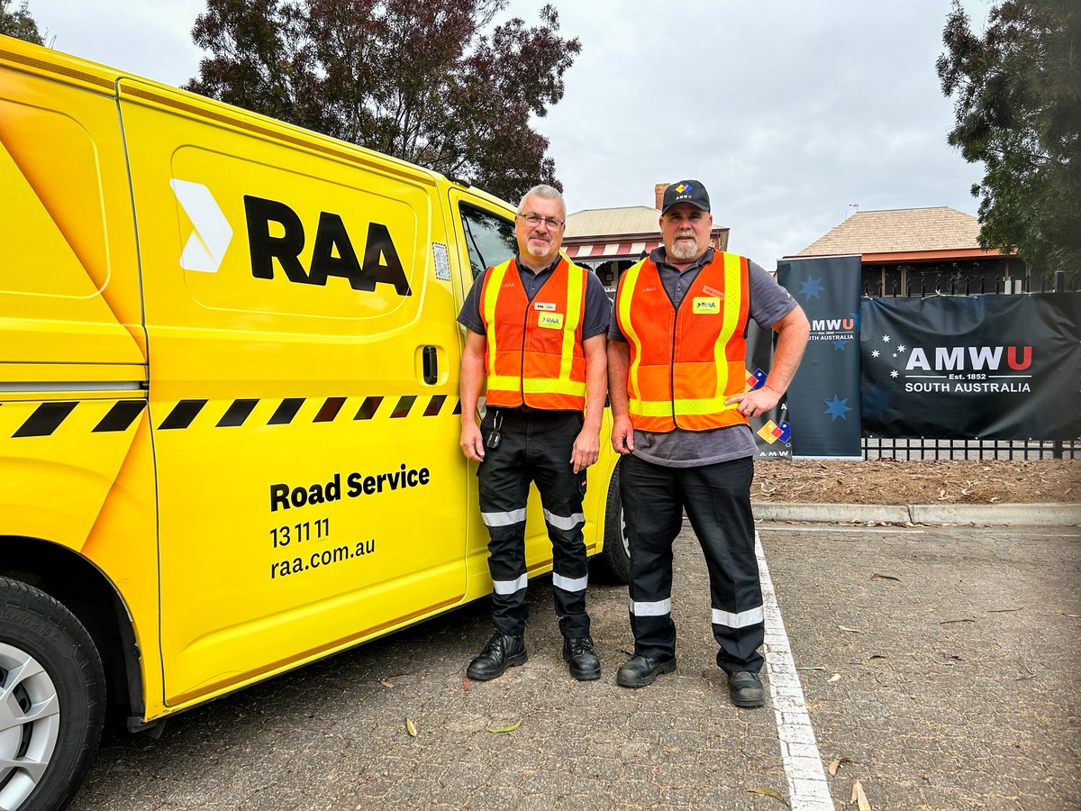 SA announced today that it's moving to introduce 25km/h speed limits around RAA roadside workers to make them and the public safer. It would not have happened without AMWU members like Dean Jennings and Michael Walker campaigning for years to get these laws changed.