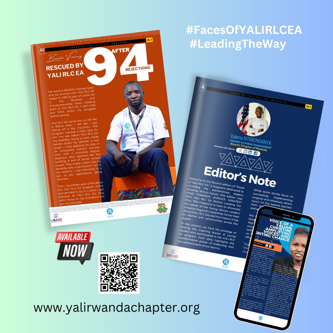Baseka's journey after 94 rejections: Rescued by @YALIRLCEA. Dive into the #FacesOfYALIRLCEA Magazine on page 42 to read more! #IamLeadingTheWay yalirwandachapter.org/faces-of-yalir…
