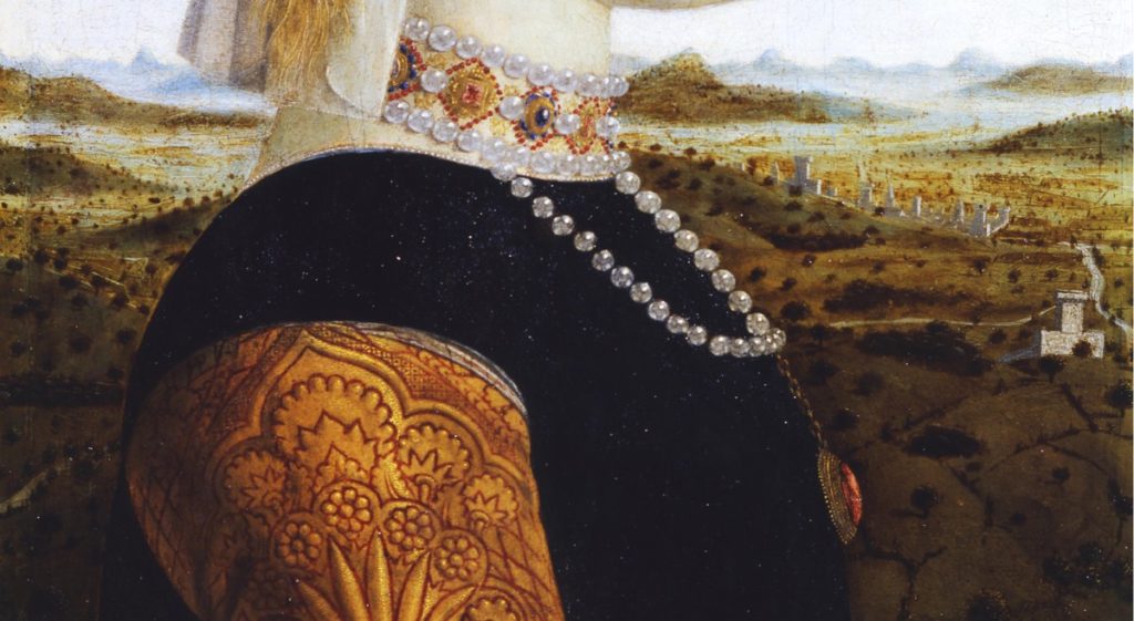Piero della Francesca. Dittico Montefeltro. Particolare dello sfondo paesaggistico. Firenze. Galleria degli Uffizi #DettagliDelPaesaggio per #VentagliDiParole @VentagliP 🌷