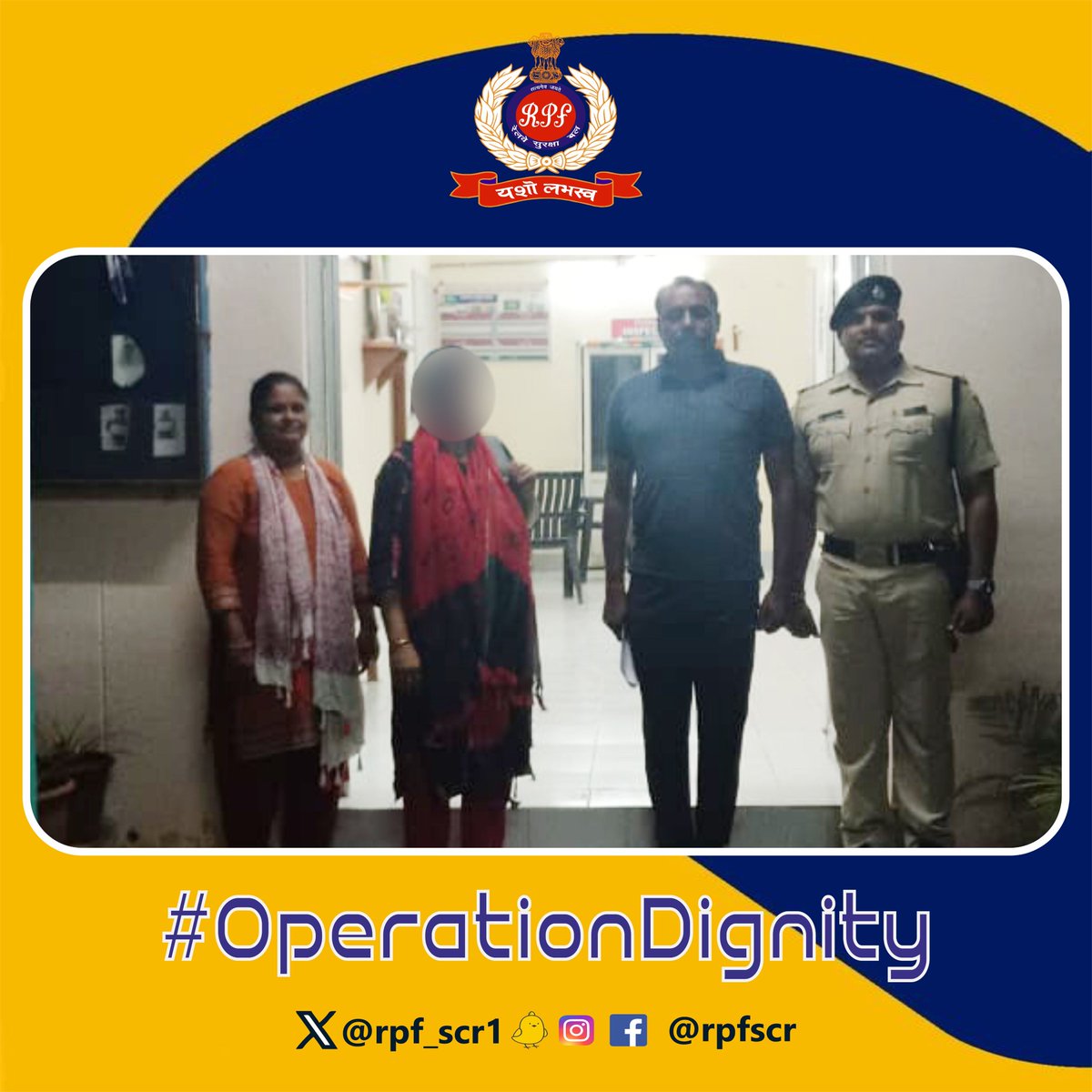 Guardians of hope: #RPF #Nalgonda rescued a lady, who attempted to commit suicide due to her family disputes. Ensured care and protection of victim by Sakhi Team #OperationDignity.
@RPF_INDIA @RailMinIndia @SCRailwayIndia @rpfscrgnt @rpfgntnlda1