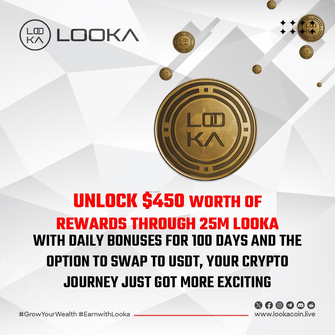 looka_live's tweet image. Embrace the golden opportunity with Looka! Invest in your financial growth: unlock $450 in rewards and enhance your earnings with daily bonuses. Your path to wealth is clear with 25M Looka staking. Start now, swap wisely, prosper soon. 
#Lookacoin #StakeYourClaim #FutureIsNow