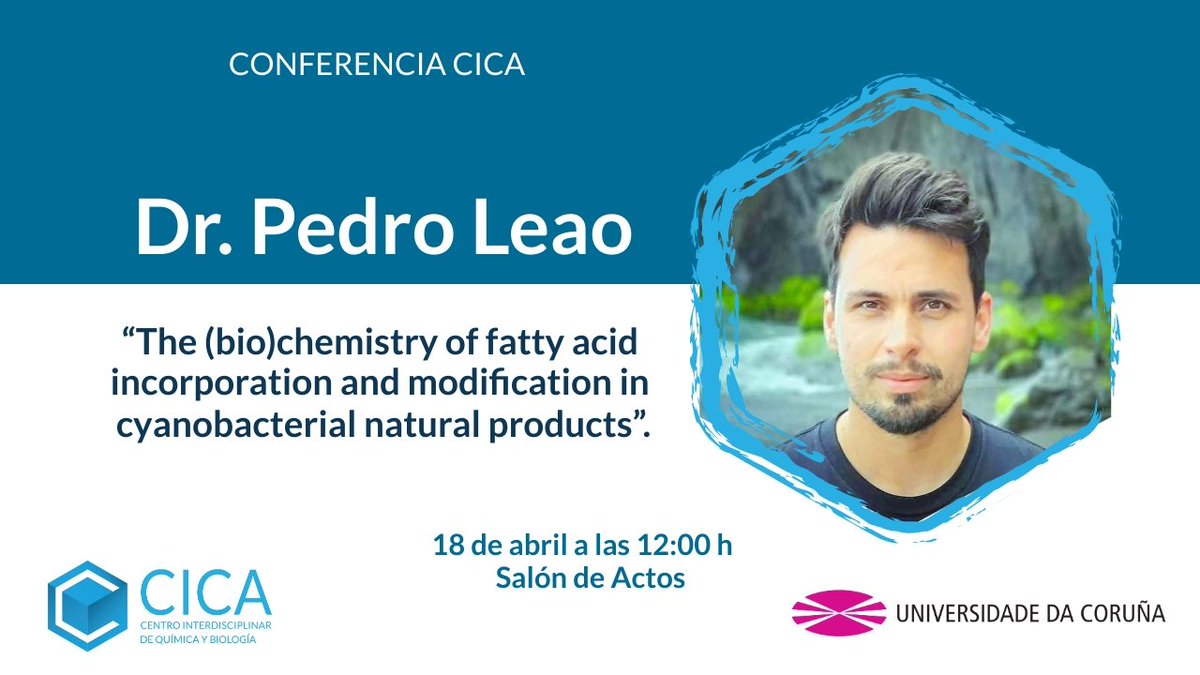 Hoy, a las 12h, conferencia de Pedro Leao @leao_lab @CiimarUp en el @CICAUDC.