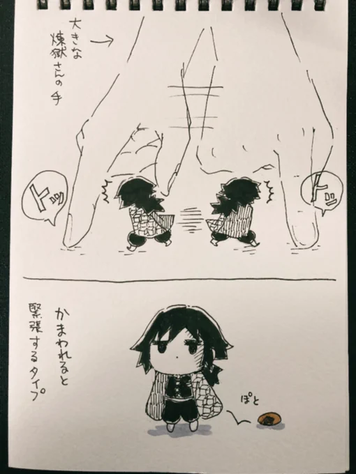昼休みアナログ
大きな🔥家のお庭散策に行こうとしたら、大きな🔥さんに指通せんぼで遊ばれて緊張する🌊ヘラさん 