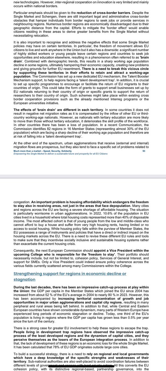SerafinPazos's tweet photo. "Much more than a market" - Report by @EnricoLetta on the future of the EU #singlemarket ↓
Now with the key pages pointing that this might be a gamechanger for #CohesionPolicy, Procurement and State Aid around his novel concept of #freedomtostay
https://t.co/AR3SB8d0rf https://t.co/5filQu0kYg