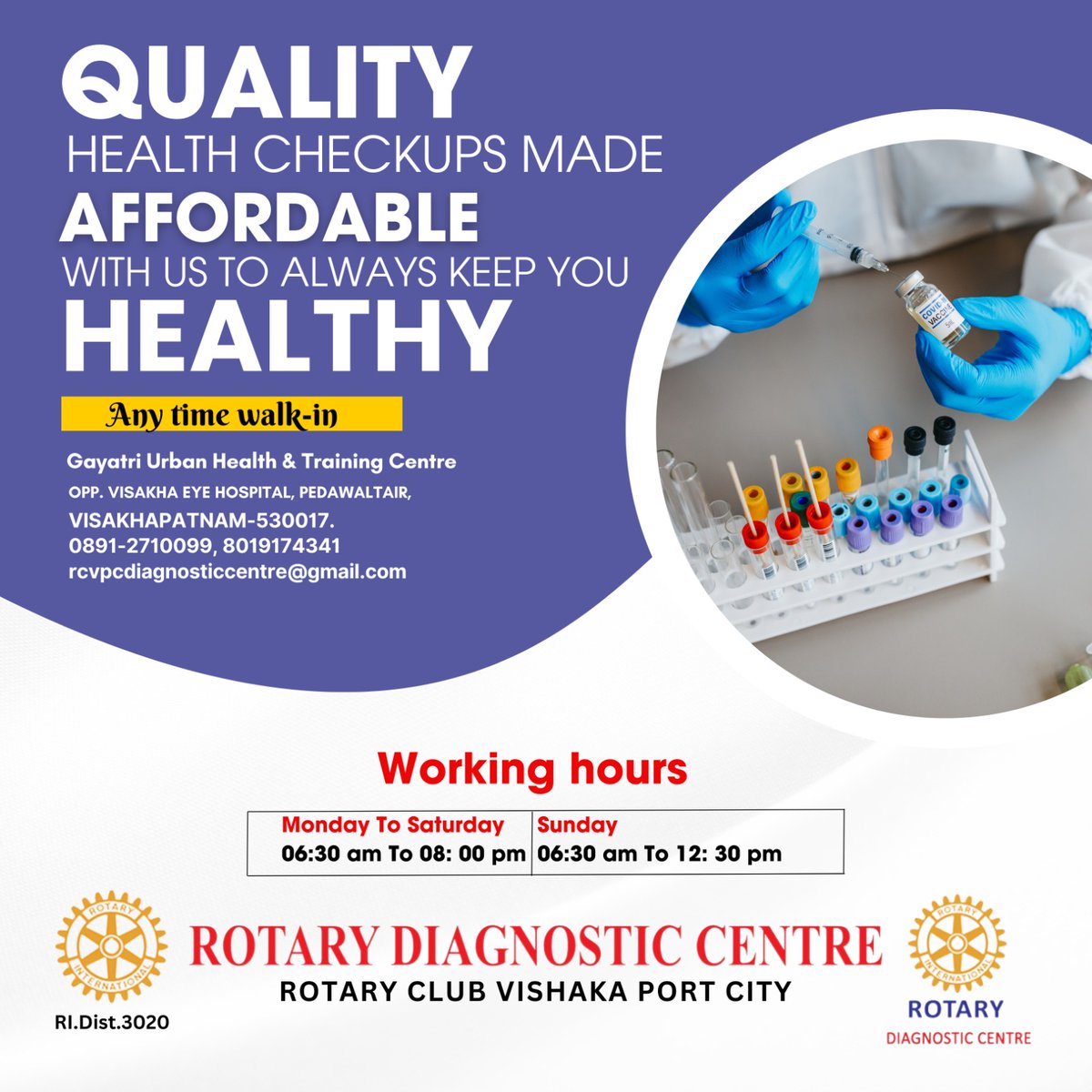 At Rotary Diagnostic Centre, we make staying healthy easy and affordable with our comprehensive, cost-effective health checkups.
#RotaryDiagnosticCentre #DiagnosticCenter #HealthScreening #MedicalDiagnostics #EarlyDetection #StayHealthy #AdvancedDiagnostics #HealthcareServices
