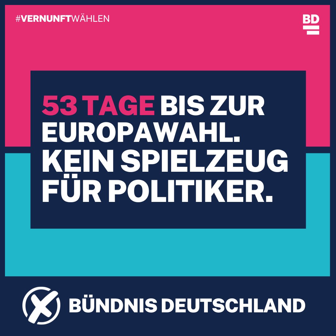 Ihre Stimme für #bündnisdeutschland #vernunftwählen #countdown #europawahl2024 #ralphkleemann #frankanton #steffengrosse