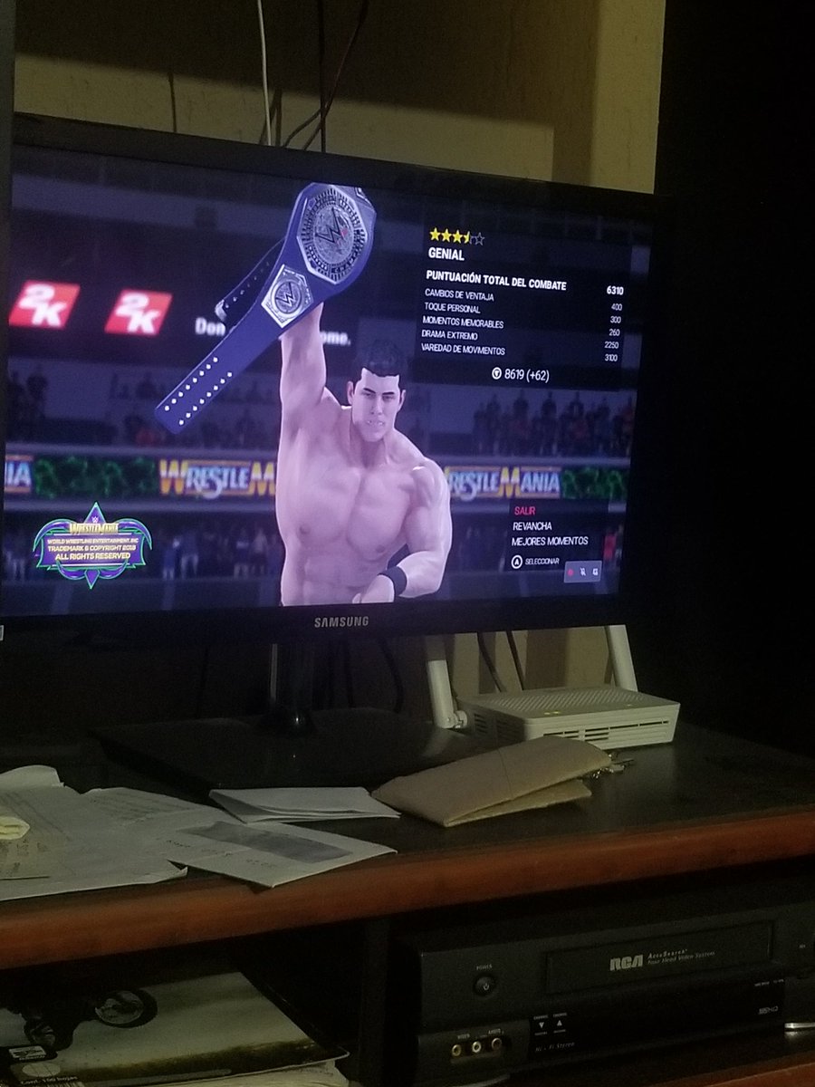 I finished my wrestlemania XL in wwe2k19 and mr. pec-tacular, it was a great night for both of us, we were both champions... a dreamed wrestlemania with dreamed triumphs