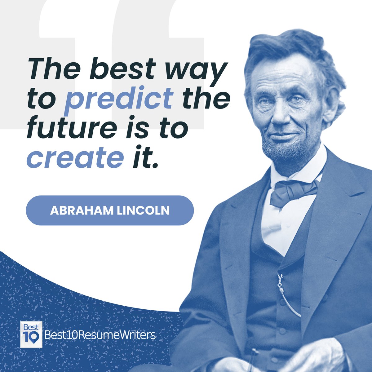 BestTenResume's tweet photo. Why predict when you can create? Start your future today. 💪

#Best10ResumeWriters #B10ResumeWriters #MotivationalQuotes #CreateYourFuture #ShapeYourFuture #DreamBig https://t.co/7bCwoFo2mF