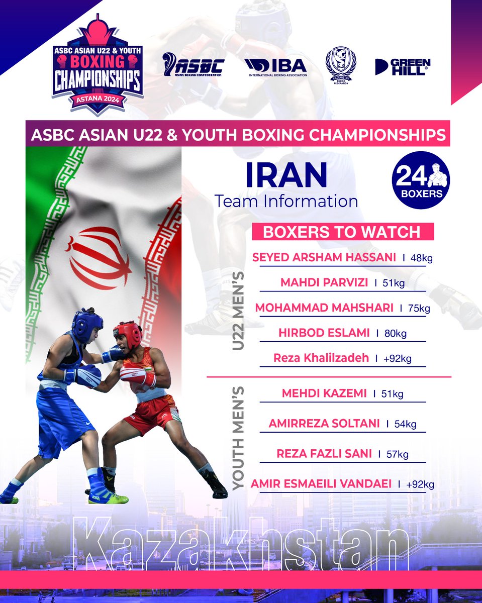 Team Alert ⚠️ Iran 🇮🇷 has assembled a large team of 24 boxers for the upcoming ASBC Asian U22 and Youth Boxing Championships.