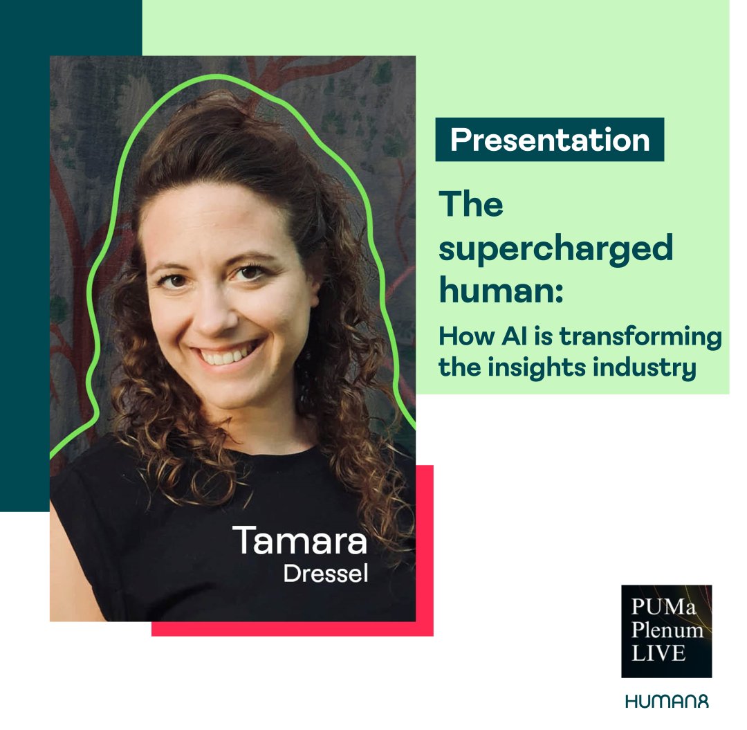 Do you believe AI it's more 'hype' than 'helpful'? Join us at PUMa plenum live in Frankfurt on 22nd May, to explore how generative AI is transforming the insights industry! Register now at 👉 inspire.wearehuman8.com/3Q5gy9Q #artificalintelligence #consumerinsights #generativeAI