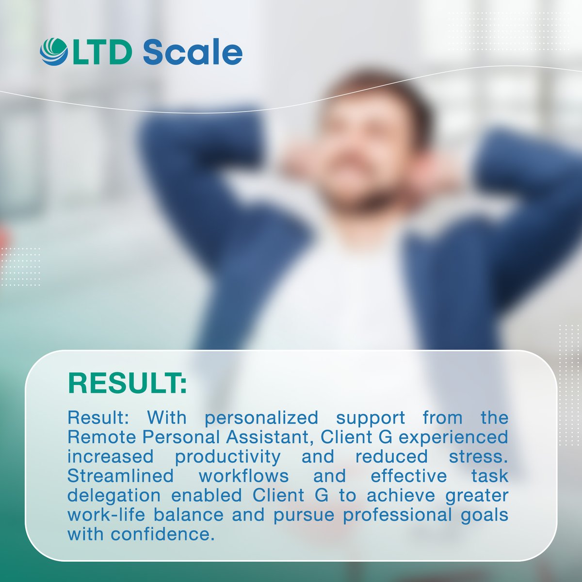 Ready to experience the benefits of personalized support? Discover how LTD Scale can transform your productivity! #PersonalAssistant ​ #SuccessStories #LTDScale  #RemoteTeams  #TeamsWithoutBorders