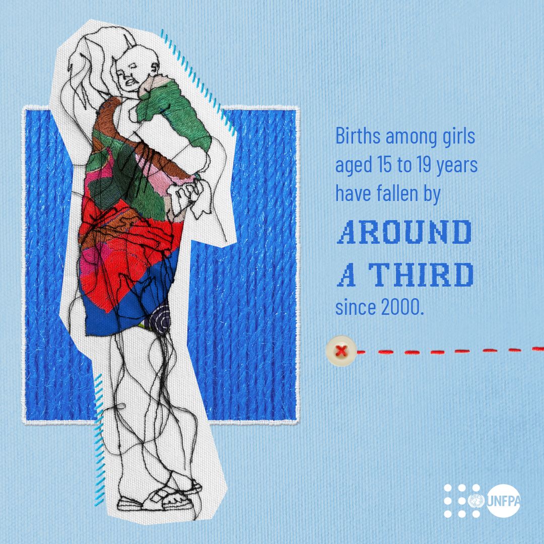 Significant progress has been made in reducing teen pregnancy over the last 30 years. See the #ThreadsOfHope and let @UNFPA explain why we must end inequalities in sexual and reproductive health and rights: buff.ly/3U4QLzA #ICPD30 #GlobalGoals