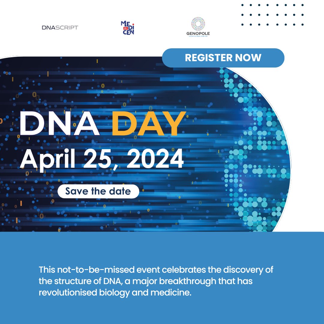 #BiotechInParis Let's celebrate DNA Day at Genopole!🧬 A day dedicated to #genomic #science and understanding our #genetic code, and an opportunity to highlight the positive impact of all those working in genomics research and #syntheticbiology! Register➡️ loom.ly/avkuMME