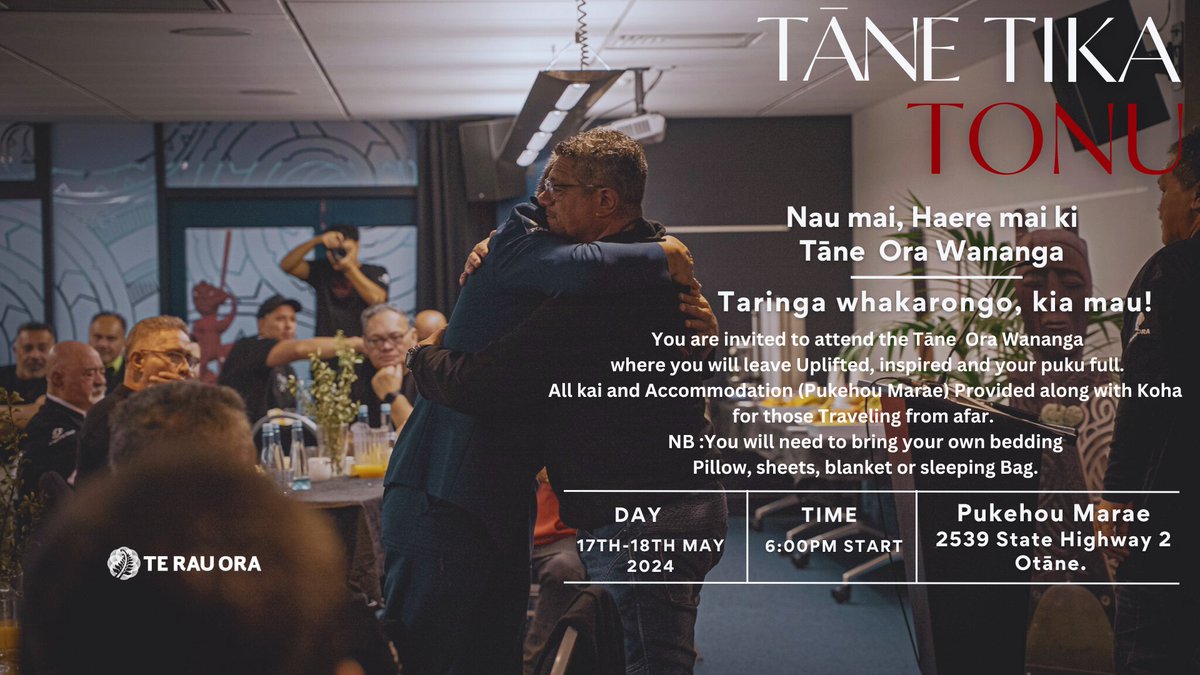 rau_ora's tweet image. We are collaborating with Te Taitimu Trust and are hosting a Tāne Tika Tonu wānanga for 30 tāne, offering a space to share experiences and tackle the challenges faced in today's environment.

Register here: ow.ly/UyQy50RgMlE

#TeTaiTimuTrust #TikaTonu #Tāne