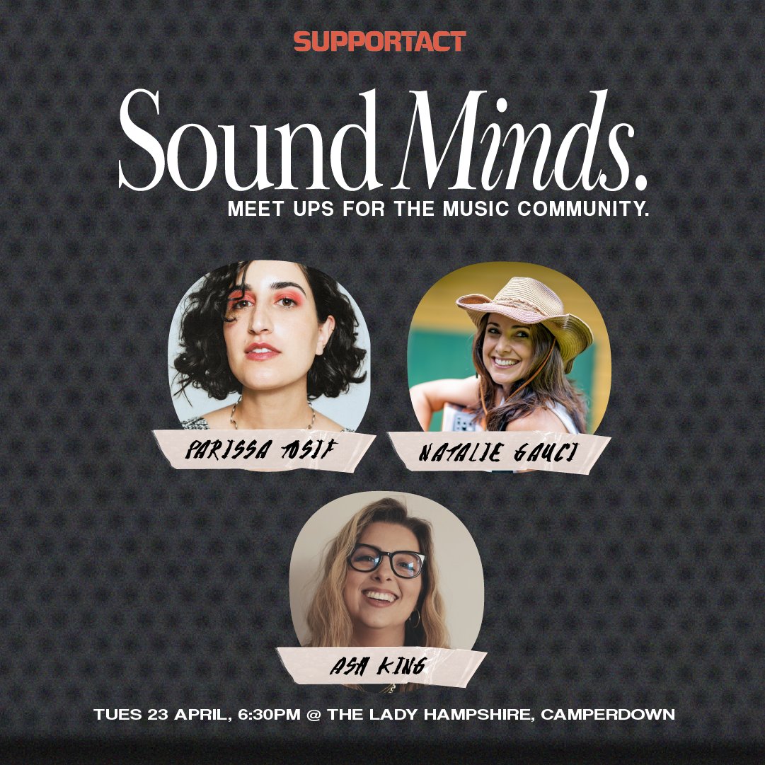 Support Act (@supportact) on Twitter photo Secure your spot now for our upcoming Sound Minds Eora/Syd happening from 6:30pm on Tuesday 23 April at The Lady Hampshire, Camperdown. Parissa Tosif of <a href="/vallisalps/">Vallis Alps</a> and <a href="/nataliergauci/">Natalie Gauci</a> will discuss the UNEXPECTED and will also be performing! Register now bit.ly/4aFeMnp Secure your spot now for our upcoming Sound Minds Eora/Syd happening from 6:30pm on Tuesday 23 April at The Lady Hampshire, Camperdown. Parissa Tosif of <a href="/vallisalps/">Vallis Alps</a> and <a href="/nataliergauci/">Natalie Gauci</a> will discuss the UNEXPECTED and will also be performing! Register now bit.ly/4aFeMnp