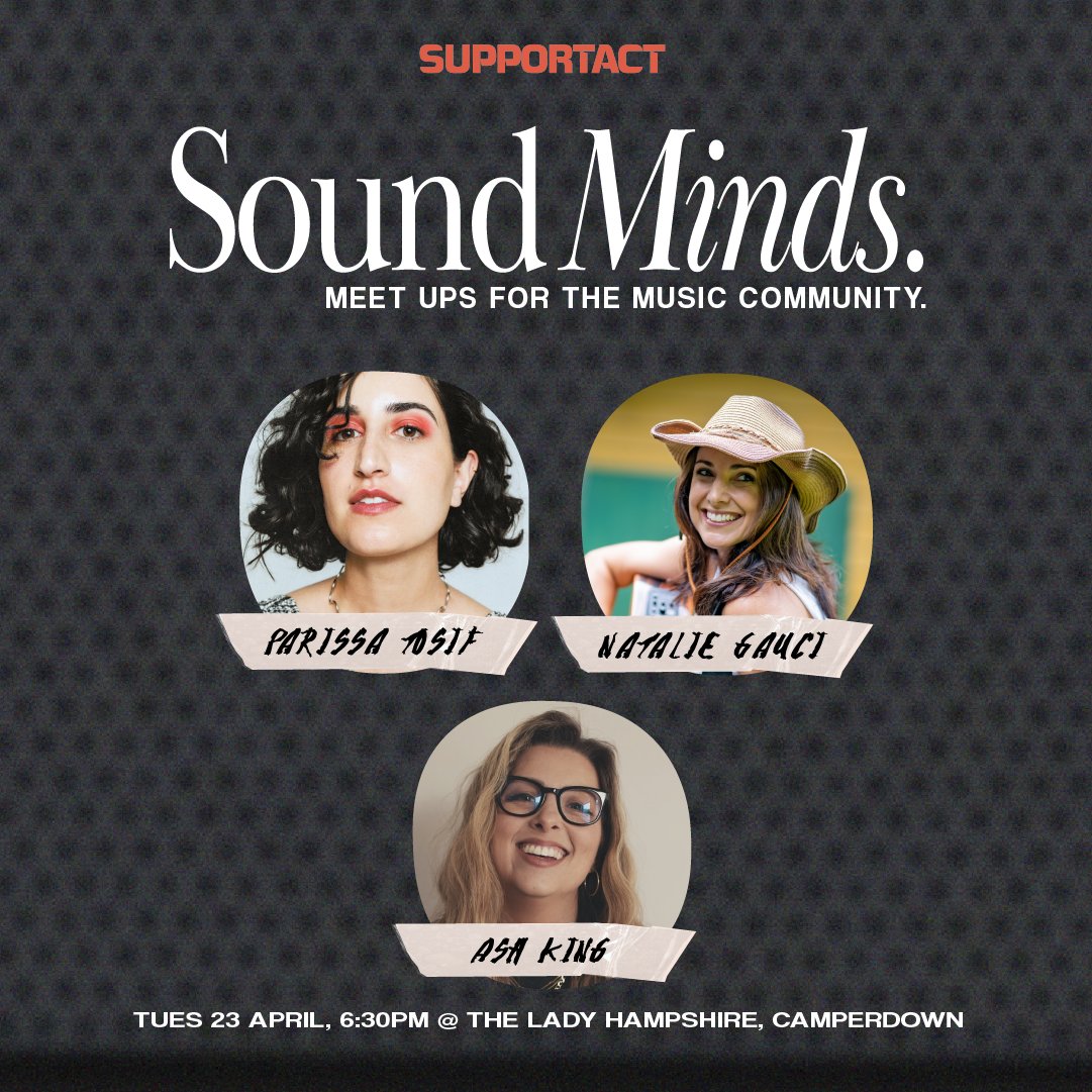 Secure your spot now for our upcoming Sound Minds Eora/Syd happening from 6:30pm on Tuesday 23 April at The Lady Hampshire, Camperdown. Parissa Tosif of @vallisalps and @nataliergauci will discuss the UNEXPECTED and will also be performing! Register now bit.ly/4aFeMnp