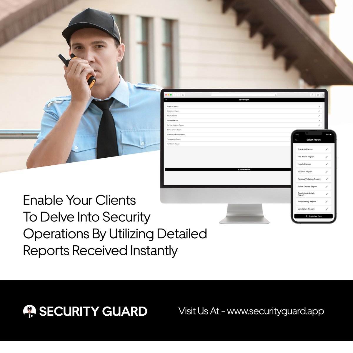 Monitor on-site performance in real-time using the web and #MobileApp of the #SecurityGuardApp, granting complete access to all reports submitted by #SecurityGuards while on patrol.
Explore more here: securityguard.app/reporting

#SecurityServices #SecurityGuardServices #WebApp