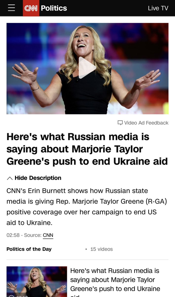 @RepMTG Hey, look, Madge. Russian TV loves you. In fact, they used the *exact* same propaganda disguised as talking points as you do. 

Is this the quid pro quo that beefed up your bank account? 

#MoscowMarge #DCPipebomber #DomesticTerrorist #Jan6thInsurrection