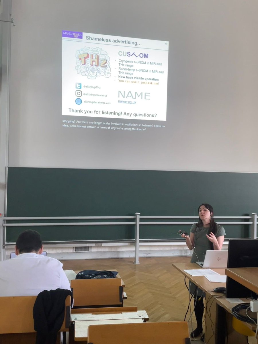 Last week, our group leader @drjessboland gave an invited talk at #otst2024! She spoke about our exciting work on #terahertz characterisation of topological materials! The live subtitles were popular too! #thzdoesitbetter #nanotechnology