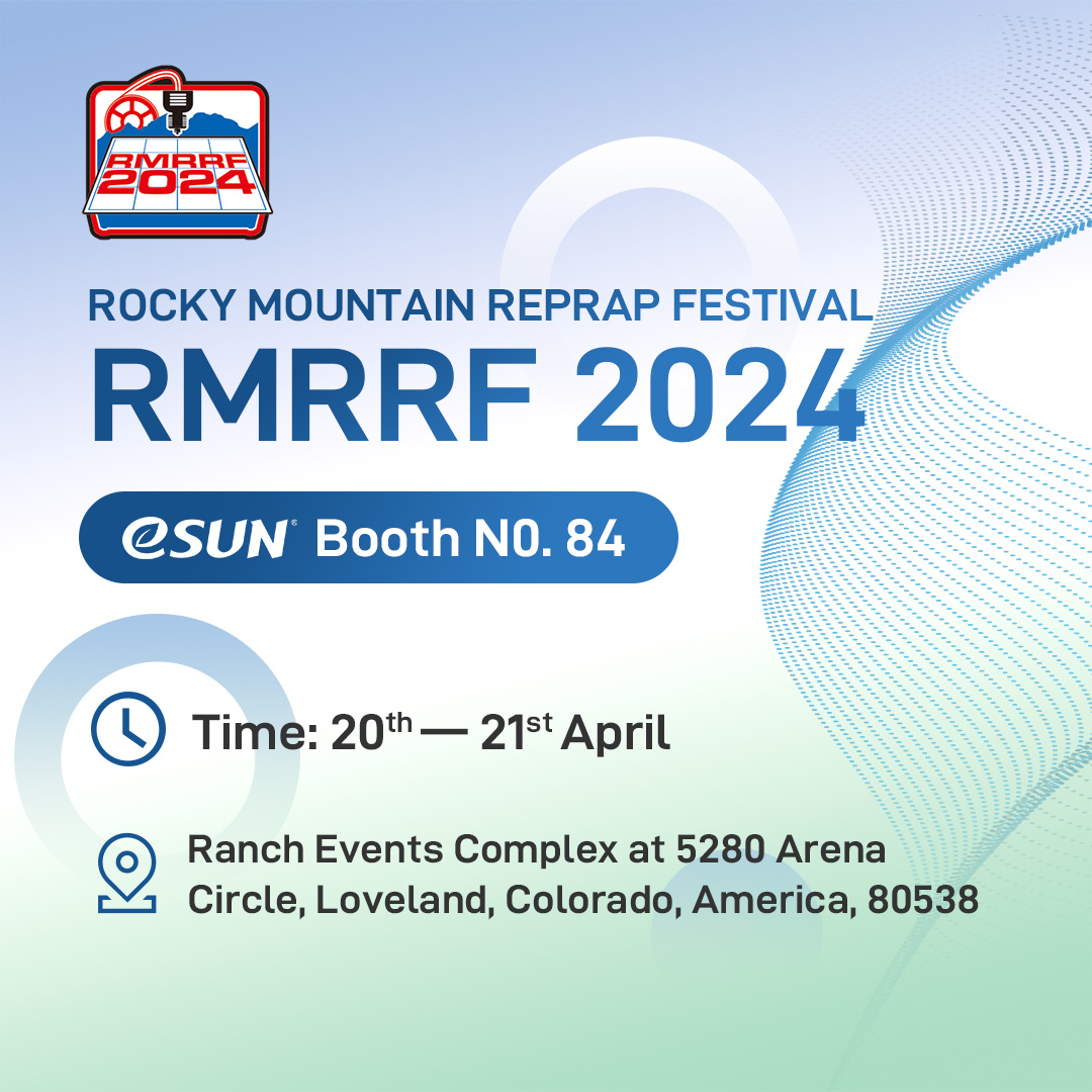 𝗜𝘁'𝘀 𝘁𝗶𝗺𝗲 𝘁𝗼 𝗺𝗲𝗲𝘁 𝗲𝗦𝗨𝗡 𝗮𝘁 𝗥𝗠𝗥𝗥𝗙 𝟮𝟬𝟮𝟰! Come and meet us at Rocky Mountant REPRAP Festival❤️ Booth No. 84 ⏲️Time:20th-21st April, 2024 📍Ranch Events Complex, Colorado, USA 𝗦𝗲𝗲 𝘆𝗼𝘂 𝘁𝗵𝗲𝗿𝗲! . . #esun #3dprint #rmrrf #reprap #3dprinting