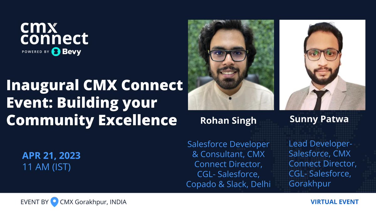 Join me and @RohanSFTblazer for the highly anticipated @CMX  Inaugural of CMX Connect, Gorakhpur offering 𝗖𝗠𝗫 𝗖𝗼𝗻𝗻𝗲𝗰𝘁 𝗘𝘃𝗲𝗻𝘁: 𝗕𝘂𝗶𝗹𝗱𝗶𝗻𝗴 𝘆𝗼𝘂𝗿 𝗖𝗼𝗺𝗺𝘂𝗻𝗶𝘁𝘆 𝗘𝘅𝗰𝗲𝗹𝗹𝗲𝗻𝗰𝗲! 𝗥𝗲𝗴𝗶𝘀𝘁𝗲𝗿 𝗻𝗼𝘄: lnkd.in/gqDpwFgr