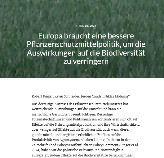 Europa braucht eine bessere Pflanzenschutzmittelpolitik, um die Auswirkungen auf die Biodiversität zu verringern agrarpolitik-blog.com/2024/04/18/eur…