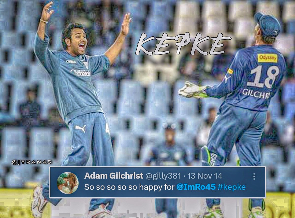 It's been 15 years but no one knows what Kepke means and why Adam Gilchrist always calls Rohit as Kepke. Looks like it's a top secret between Rohit, Gilly and Gibbs. I'm seriously curious to know about this Kepke story but I don't think these people will reveal it.🥲 @gilly381…