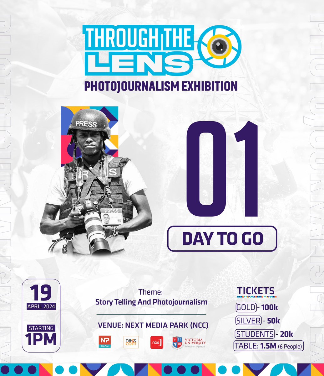 Ladies and Gentlemen, The day is tomorrow 🙏. Let's celebrate Photojournalism together ❤️👏 #ThroughTheLensUg