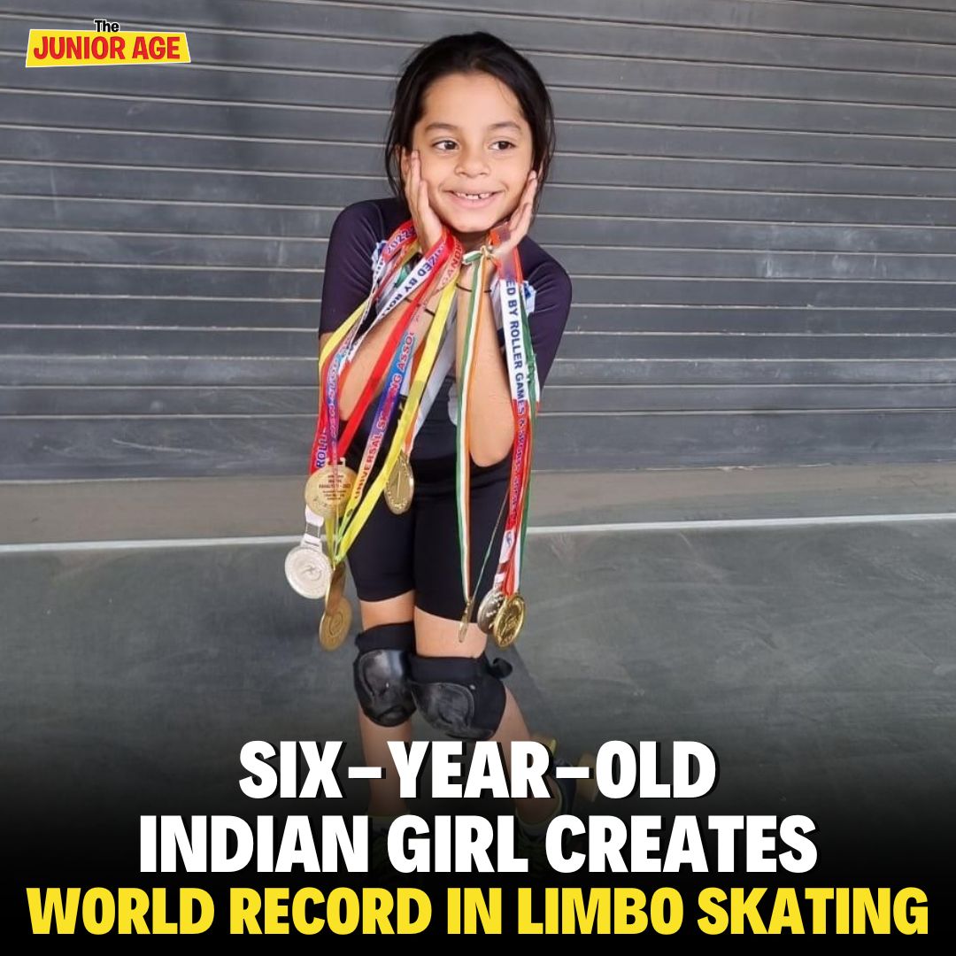 Takshvi Vaghani, a six-year-old from Ahmedabad, Gujarat, has achieved the title of “lowest limbo skating over 25 m”, according to Guinness World Records!

#skating #takshvivaghani #ahmedabad #skatinggirl #limboskating #guinnessworldrecords #thejuniorage #childrennewspaper