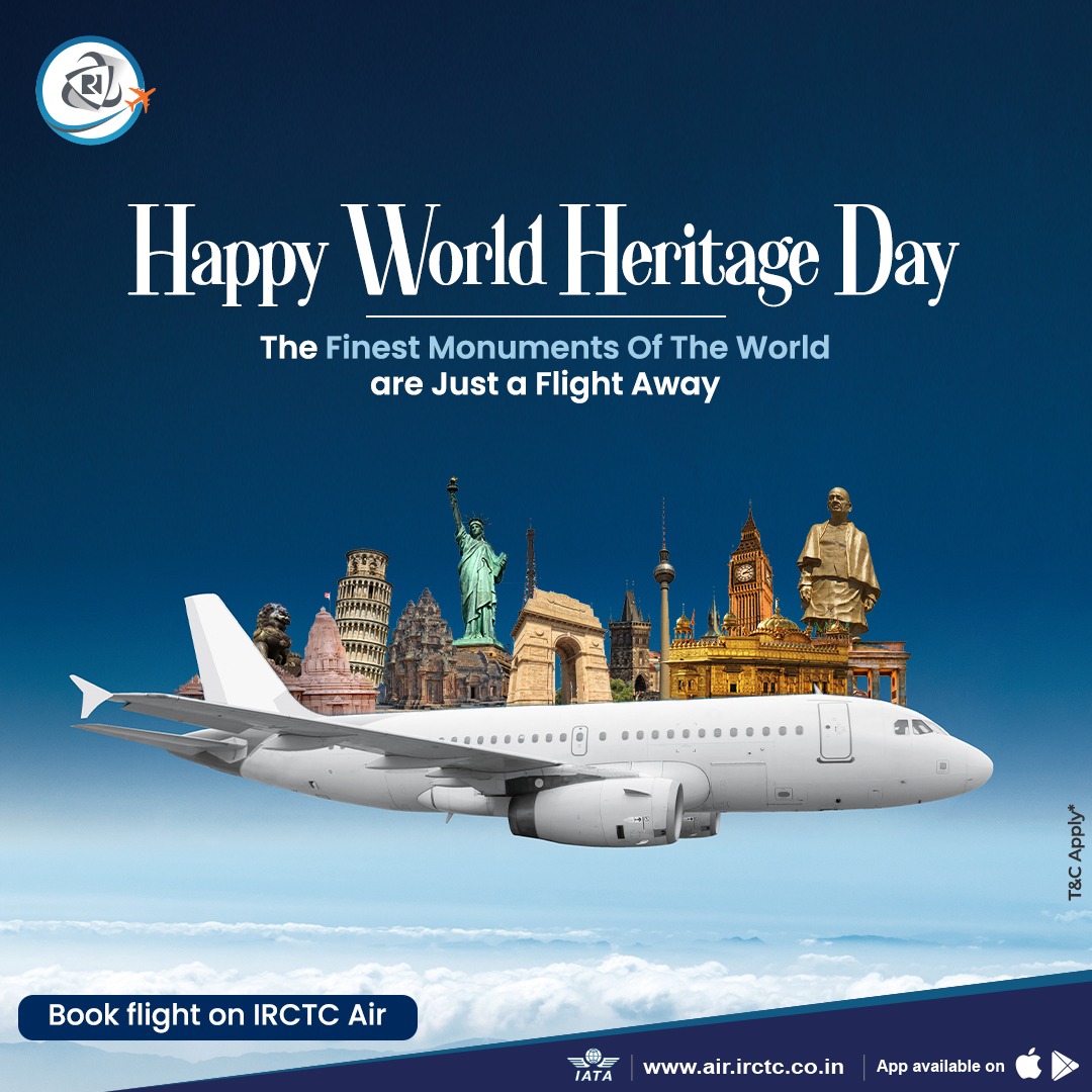 This #WorldHeritageDay, plan trips to some of the finest monuments across the world. 

Book flights on air.irctc.co.in or the #IRCTC #Air app.

#HeritageOfTheWorld #WorldHeritageDay_2024  #FlightBooking #AirTickets #TravelGoals #LuxuryTravel #TravelBenefits #AirTravel…