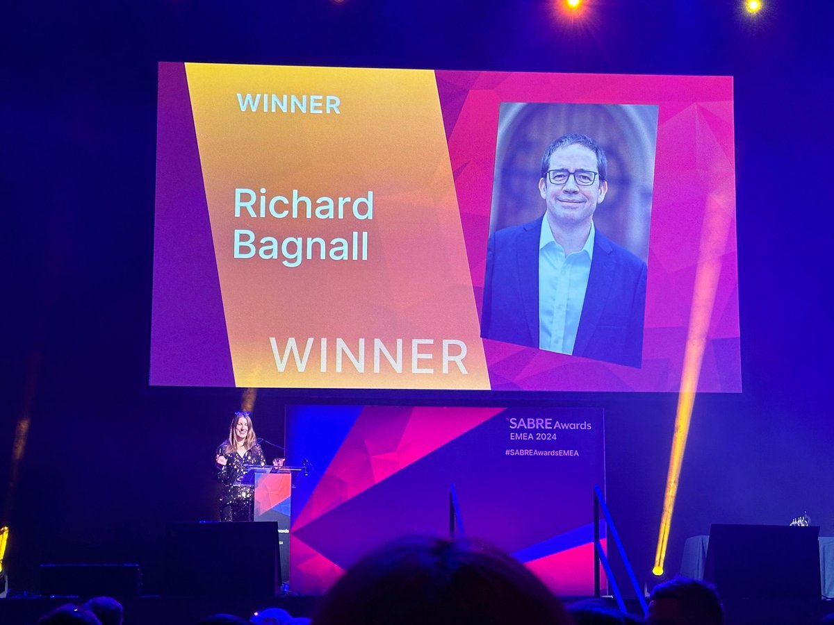 Congrats again @richardbagnall 
For being honoured with the PRovoke Media Individual Achievement #SABREAwardsEMEA in London

@AmecOrg @Provoke_News