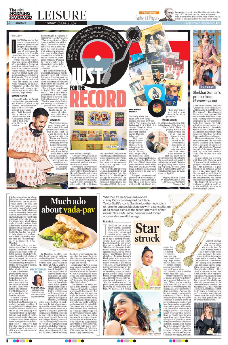 In today’s @TheMornStandard, Nishant Mittal’s store in Shahpur Jat has the rarest of rare vinyl records, and schoolboys to grandpas are lining up to buy or simply to connect with a fellow vinyl trooper. @santwana99 @Shahid_Faridi_ @Paro_Ghosh Read: newindianexpress.com/cities/delhi/2…