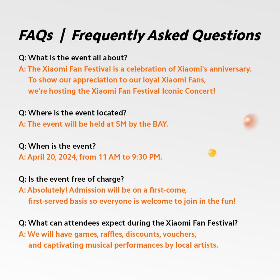 Gear up Xiaomi Fans! As a celebration of Xiaomi's anniversary, we're bringing the most iconic concert to everyone 🎉 Here's all you need to know about the #XiaomiFanFestival2024. See you all there on #OurIconicMoment