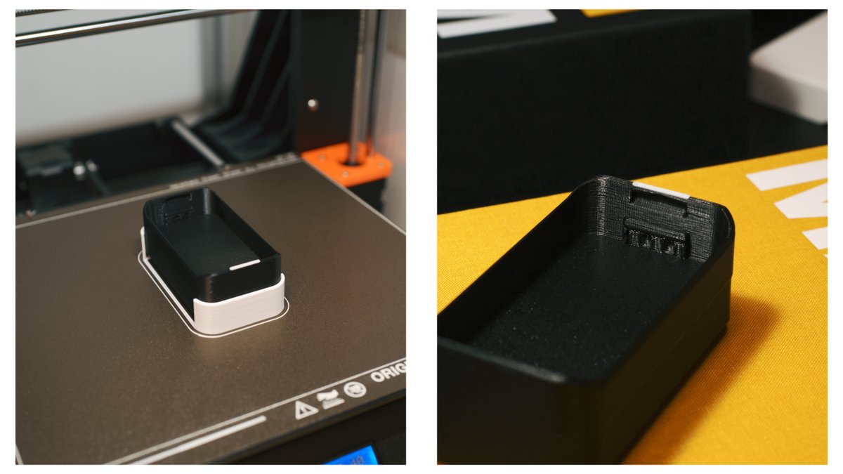 takuma3_'s tweet image. 3Dプリント製、#Profoto 用のバッテリケース

1度プリントしたケースの裏側から継ぎ足す手法で、裏表両面に収納できるケースを作りました
作業・プリントの高い精度と、チカラが加わるアイテムなので層間剥離しない設定が大変でした
エレファントフットのせいでズレてるようにも見えますが完璧です👍