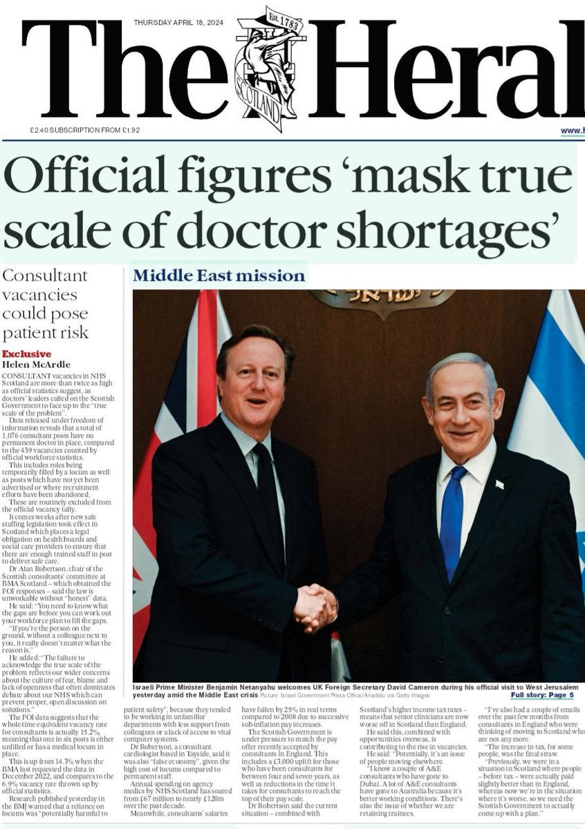 doctorcaldwell's tweet image. #NHSScotland deliberate undercounting of Consultant vacancies.

The only way to reduce expenditure on Locums is to retain current staff and make working conditions attractive.  Income Tax is a minor factor.

@PeterTo64049507 @danielgoyal @DrIainKennedy