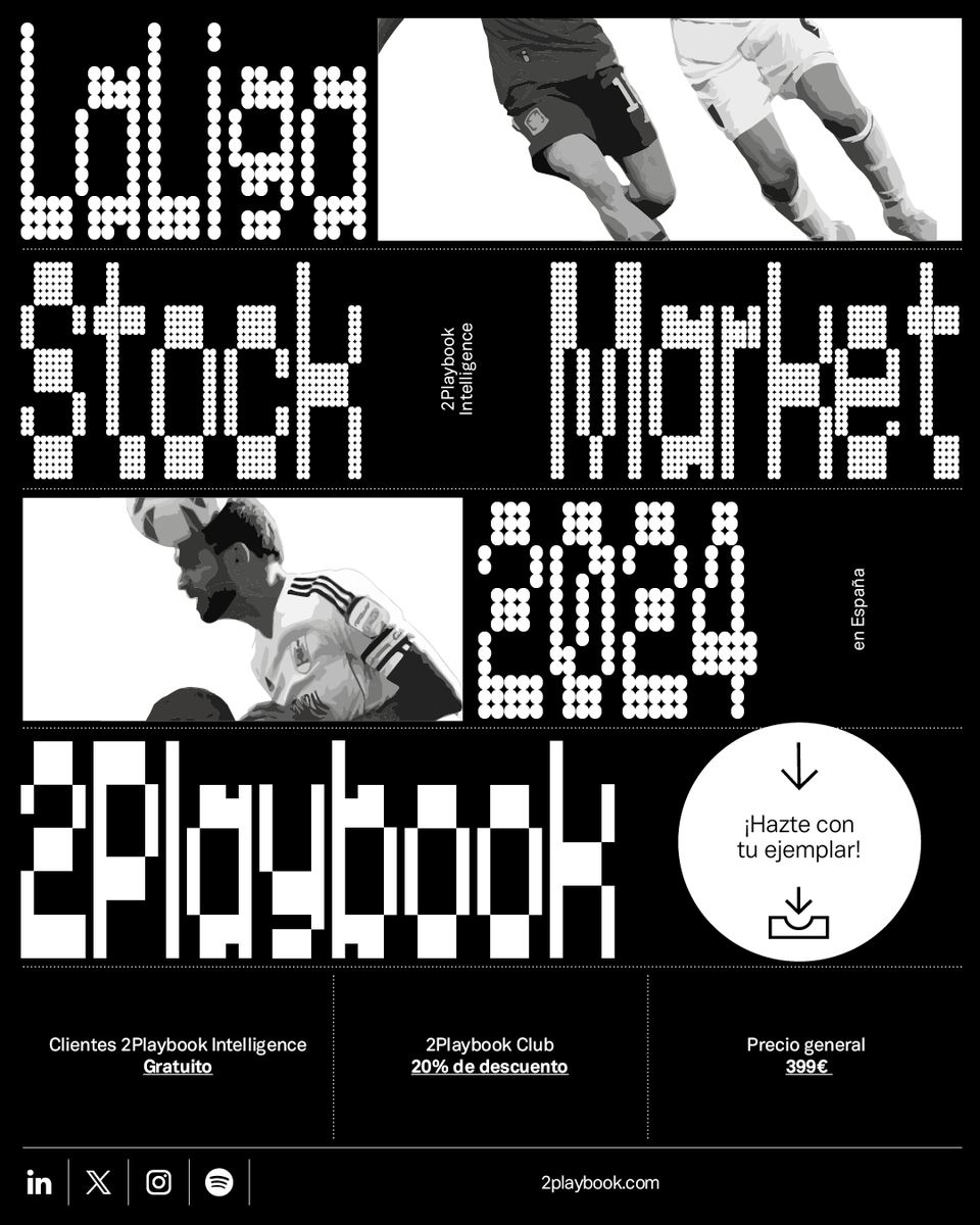 🚨 Hoy publicamos la 4ª edición de LaLiga Stock Market. El único informe que mide el precio de mercado de los clubes españoles a partir de 5 dimensiones: económica, deportiva, comunidad, transformación digital e impacto social. Os damos más detalles 👇 2playbook.com/clubes/clubes-…