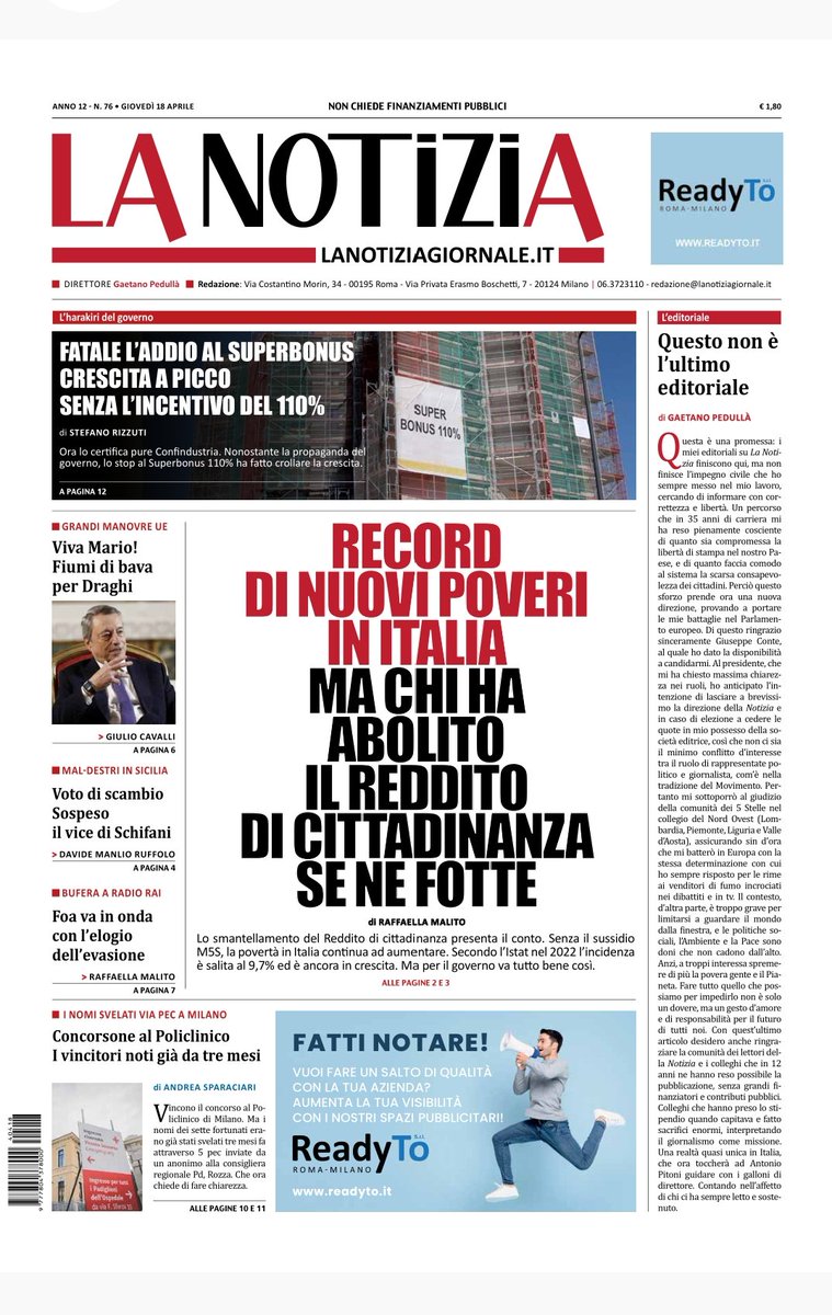RCinquestelle's tweet photo. @DSantanche @GiorgiaMeloni Giornali esteri eh⁉️Sai quanto gliene frega. Loro godono se gli italiani sono in mano a dei squinternati senza arte ne parte. Leggete i giornali che raccontano la verità piuttosto. Non c'è niente da stare allegri. https://t.co/qiczl2la1c