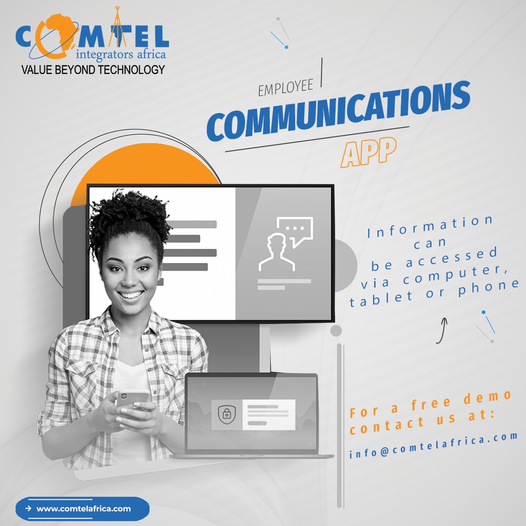For a free demo and more information contact us at info@comtelafrica.com

#employeecommunications #accessanywhere #banks #hospitals #microfinance #insurancecompanies #auditfirm #saccos #freedemo #bettercommunication #business