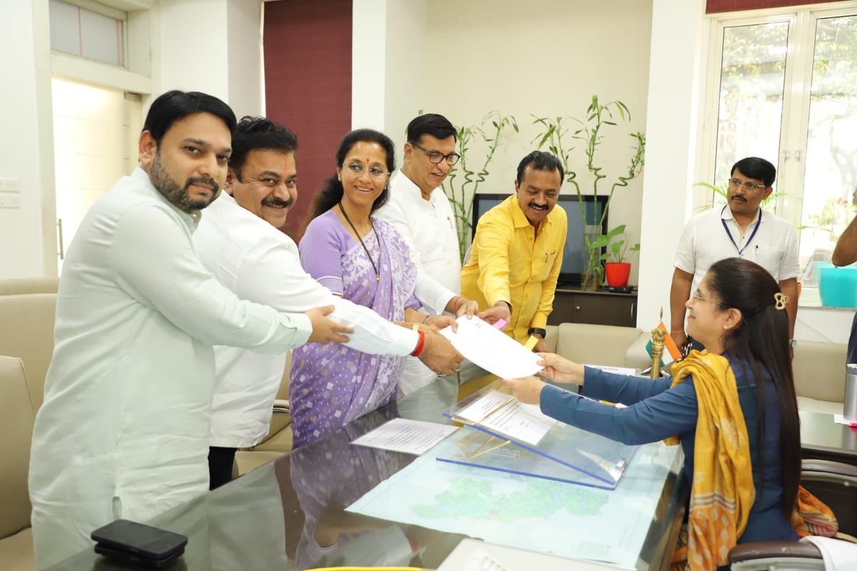 Just In I Supriya Sule filed her LS elections nomination from Baramati as an NCP (SP) candidate today. Photo @ymjoshi